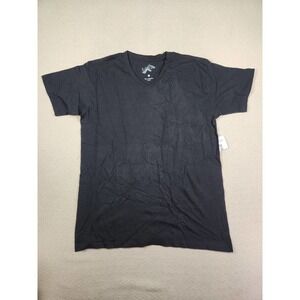 Fission Shirt Mens Large L Black Stretch Cotton Blend Pullover‎ V Neck NWT A2